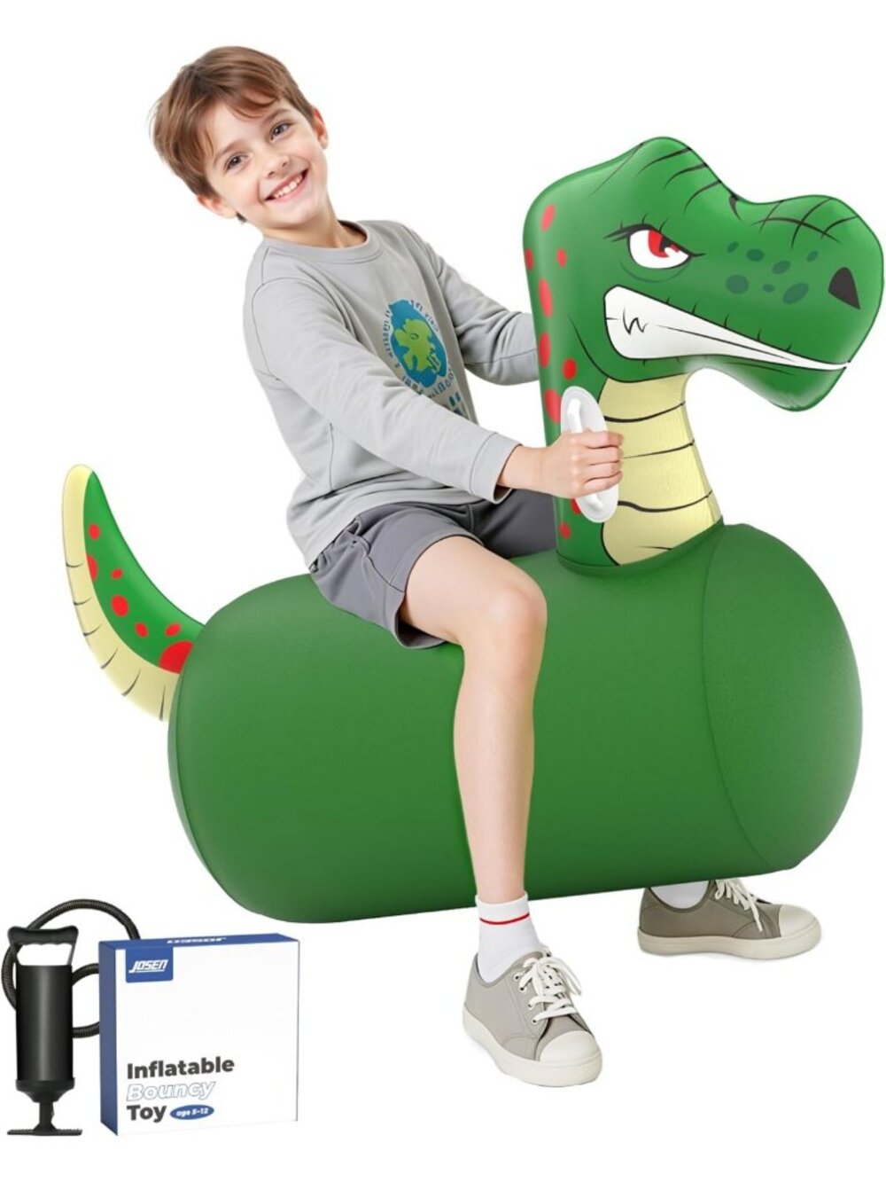 Giant Inflatable Dinosaur Bouncy Hopper Toy with Pump - Fun Indoor Outdoor